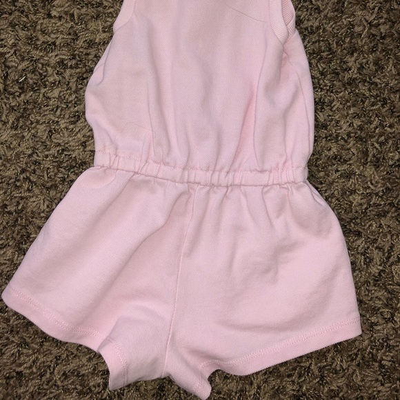Baby girl pink polo romper. - Picture 5 of 6